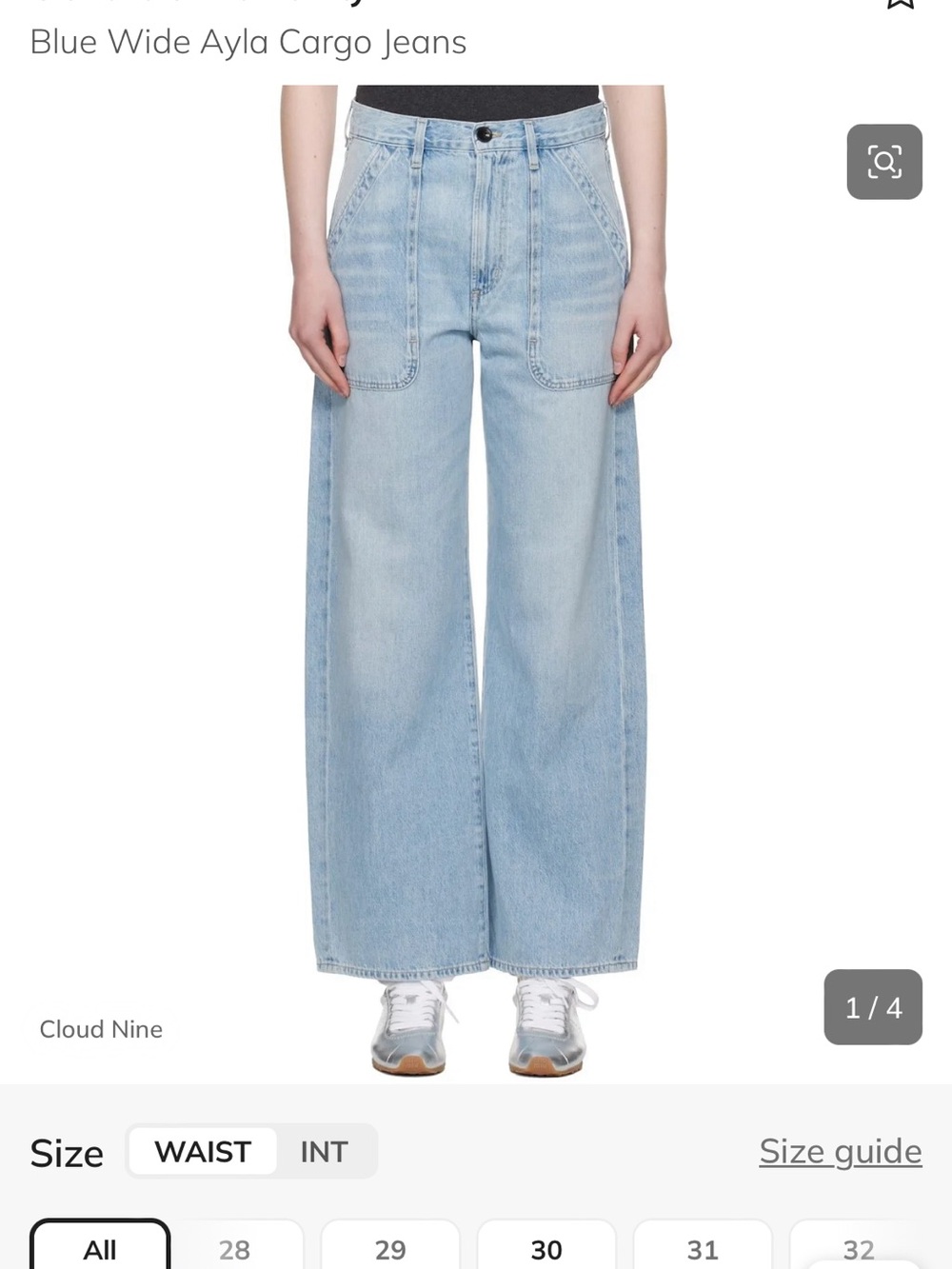 Citizens of Humanity Blue Wide Leg Ayla Cargo Jeans